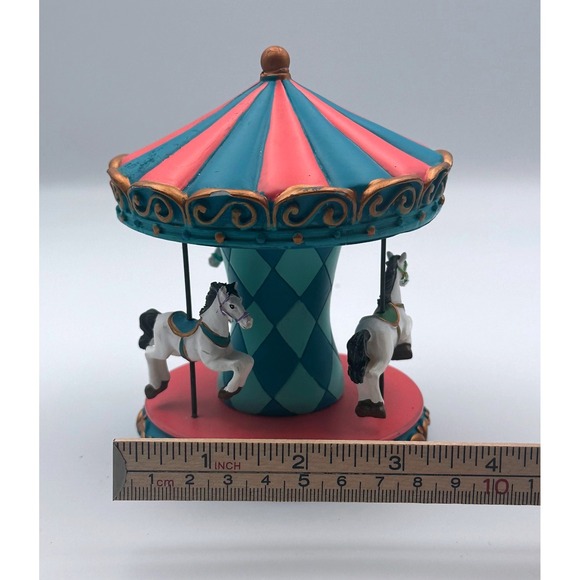 Celebrate‎ It Tiny Treasures Carousel Figurine – – Teal & Coral – 2016 - Picture 4 of 4